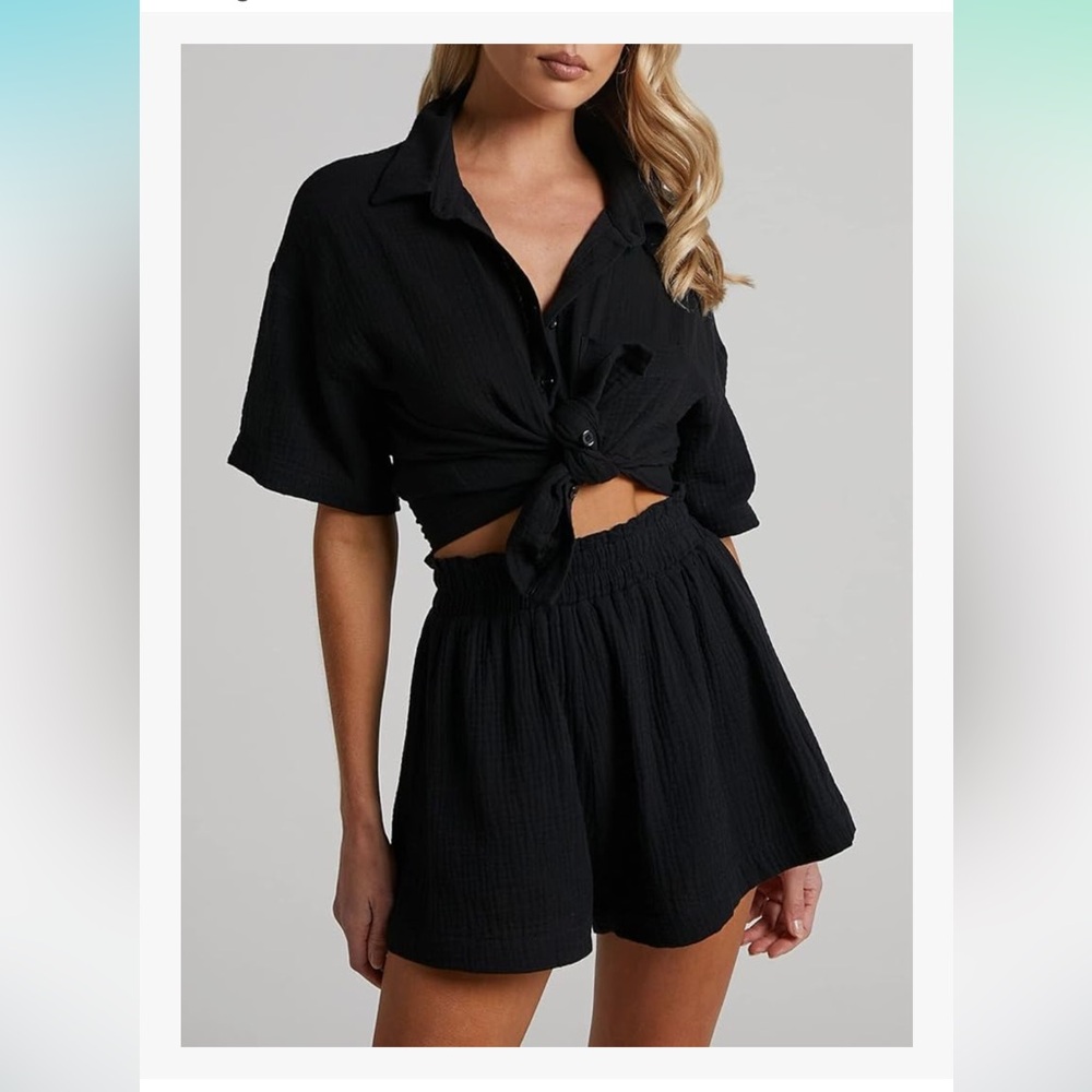 2 Piece Matching Lounge Set in Black / Women’s Size XL